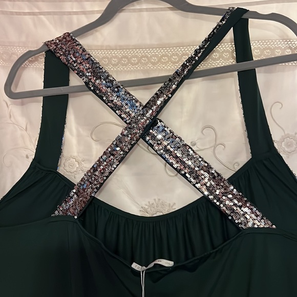 Rose Gail 4X , stunning green dress with sparkles on straps new with tags - Picture 6 of 8